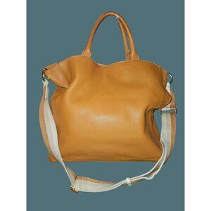 Mark & Graham Leather Caramel/Honey Slouchy Tote Crossbody Bag